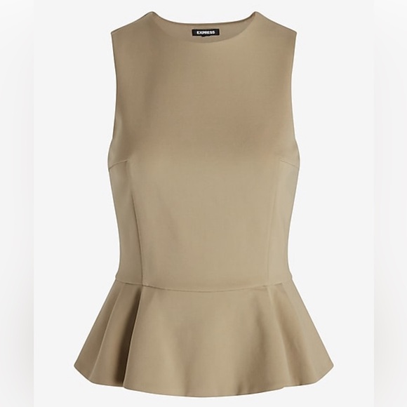 Ponte Crew Neck Peplum Tank - Picture 2 of 5